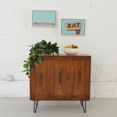 Bar Cabinet Mini Credenza with Hairpin Legs