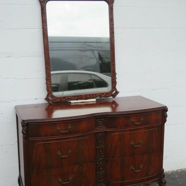 Flame Mahogany Hand Carved Dresser Bathroom Vanity with Mirror 2229
