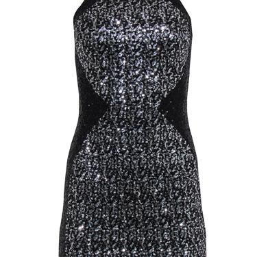 Dress the Population - Black &amp; Silver Sequined Bodycon Dress Sz XS