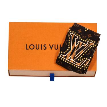 Louis Vuitton - Brown & Tan Monogram, Floral & Animal Print Silk Scarf