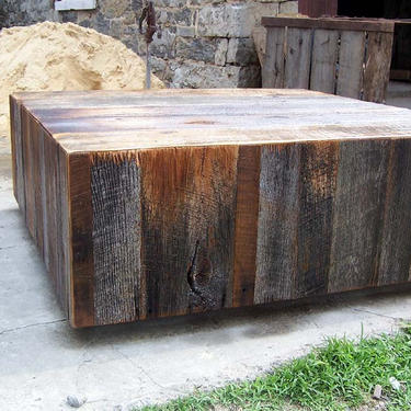 Rustic Chic Lobby Cubes / Floating Coffee tables from Reclaimed Barn Wood 
