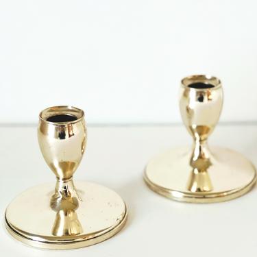 Sterling Low Candlesticks, Pair
