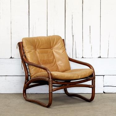 Bamboo Chair with Caramel Leather Seat