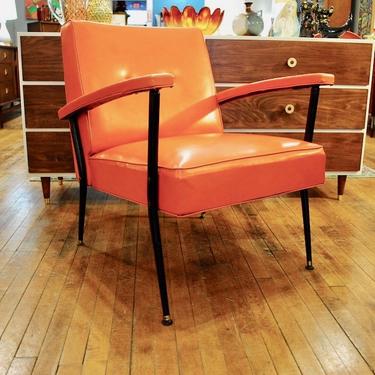 Retro Mid Mod Orange Lounge Chair