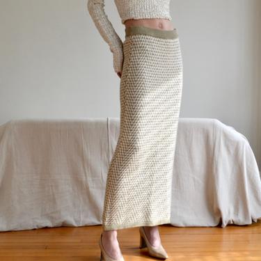 dior geometric knit column midi skirt 