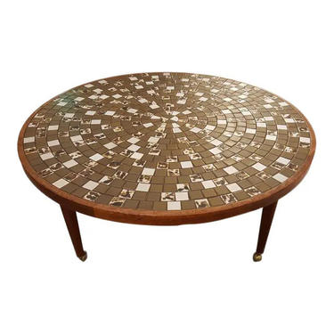Circular Mosaic Tile Coffee Table by Gordon &amp; Jane Martz 