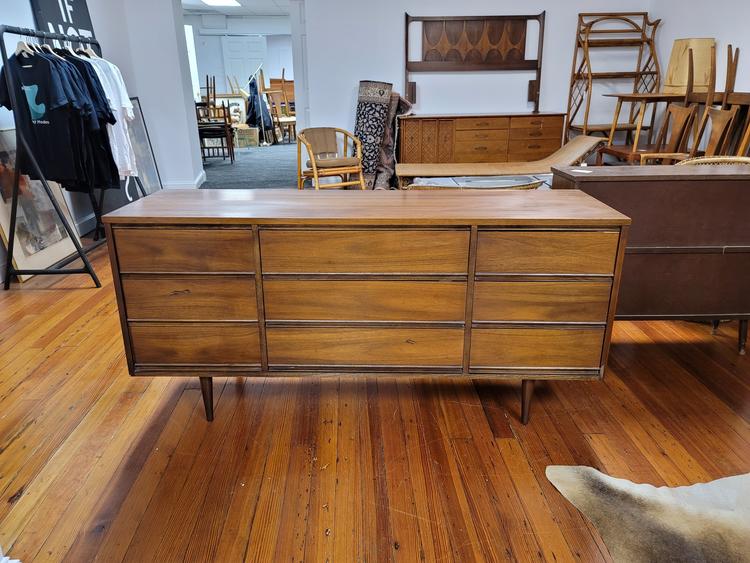 Nine-drawer Walnut Mid-Century Dresser