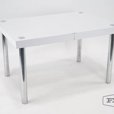 White Table w/ Metal Legs