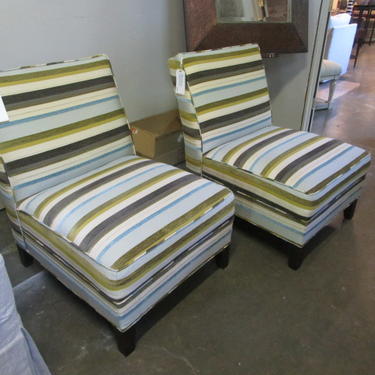 PAIR PRICED SEPARATELY MITCHELL GOLD SLIPPER CHAIRS