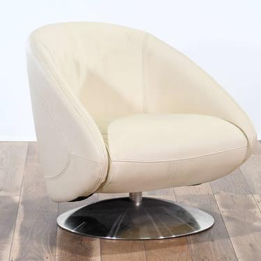 Contemporary Space Age Barrel Back Swivel Chair