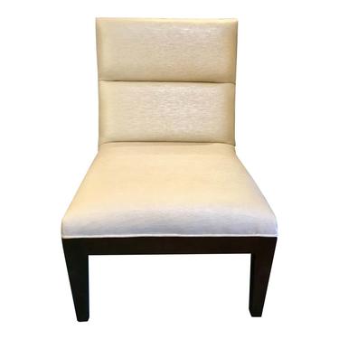 Modern Custom Pearl Vinyl Slipper Chair