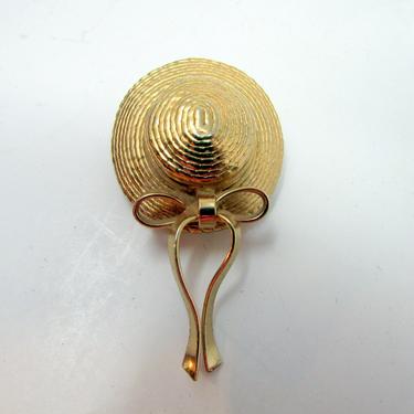 Designer Brooch Vintage Napier Hat Pin Brooch Gold Tone Adorable 