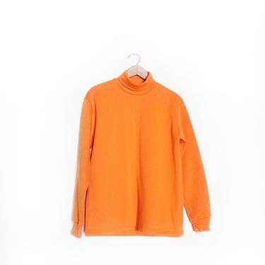 Pumpkin Orange 90s Turtleneck Sweatshirt 