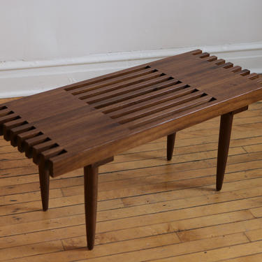 Handmade MCM Inspired Walnut Slat Bench Coffee Table &amp;quot;Prairie&amp;quot; - FREE SHIPPING 