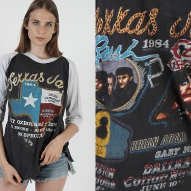 Vintage 1984 Texxas Jam Shirt / Ozzy Osbourne Band Tee / Rush Rock T Shirt / 38 Special Festival Concert Tour 