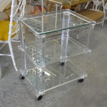 Glam 3 Tier Lucite &amp; Glass Cart