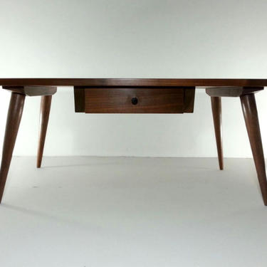 Custom Mid Century Modern Paul McCobb Planner Group Style Coffee Table in Walnut with Drawer 