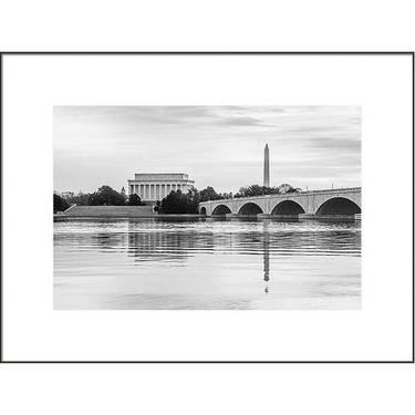 Black and White Washington DC Photography, Washington Monument Print, Lincoln Memorial Wall Art, Washington DC Print, Memorial Bridge Photo 