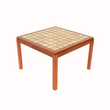 Teak Coffee Table with Tile Top Sofa Table Danish Modern 60s 