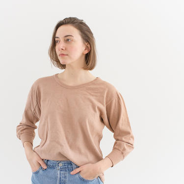 Vintage Dusty Pink Quarter Sleeve Thermal | 100% Cotton | Made in Germany 60s Knitwear | S M | PT038 