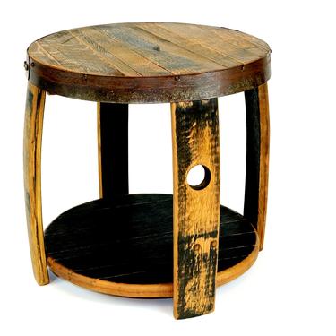 Bourbon Barrel Nightstand - Repurposed Furniture - Rustic End Tables 