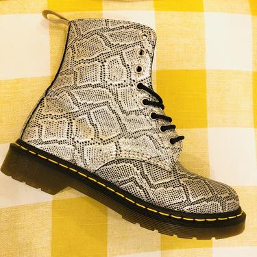 Doc Martens Silver Snake Boots