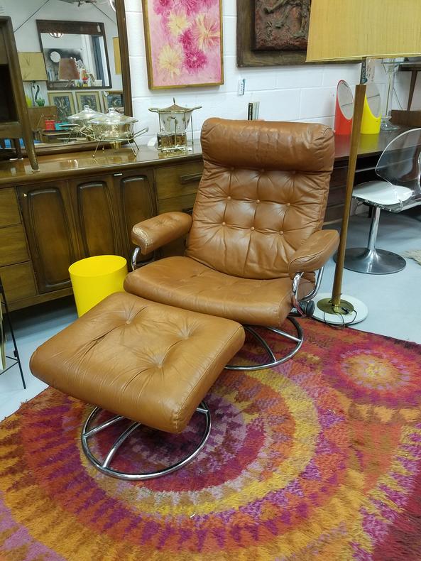 Vintage Ekornes Stressless Chair and Ottoman
