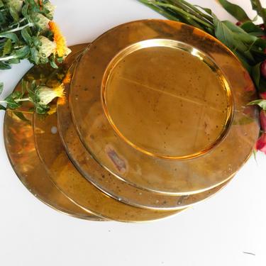 Vintage Patina&#x27;d Brass Chargers (set of 4)
