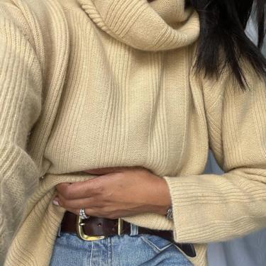 vintage lambswool angora fuzzy ribbed pattern pullover sweater 
