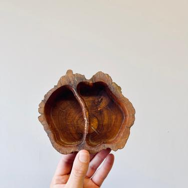 Small Wood Bowl | Live Edge Bowl | Divided Wood Bowl | Small Wood Tray | Catchall | Ring Dish | Jewelry Tray 