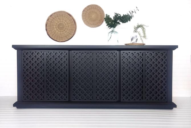 Black Boho Modern - Console Cabinet, Sideboard, Credenza, Media Console 