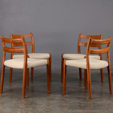 4 Moller Model 84 Dining Chairs Teak Mid Century Danish Modern 