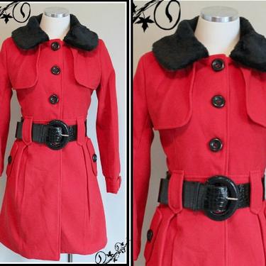 1940s Vintage Replica Black & Red Military Steampunk Style Jacket | OOAK Handmade Ladies Womens Coat | Size Small 