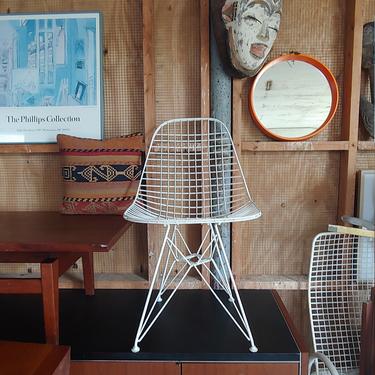 Eames Herman Miller DKR Style White Wire Chair Eiffel Base 