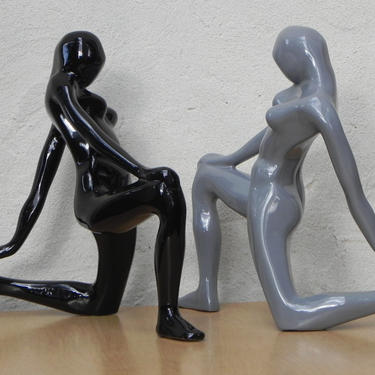 Jaru Black Grey Nude Female Sculptures 1980 