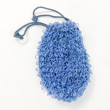 1900s Blue Beaded Evening Bag | Blue Looping Beaded Pouch Bag 