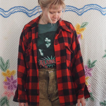 Vintage 70s Flannel/Lumberjack/Plaid Fall Flannel/Wool Jacket/Lumbersexual/90s Grunge 