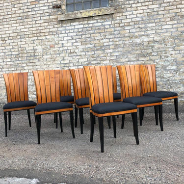 Set Of 8 Italian Modern Dining Chairs 