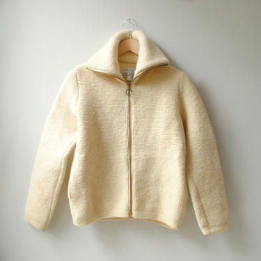 Vintage Pendleton White Sweater Size Small or Medium, White Wool Sweater, Pocket Sweater, Knockabouts Pendleton Sweater, Sweater with Pocket 
