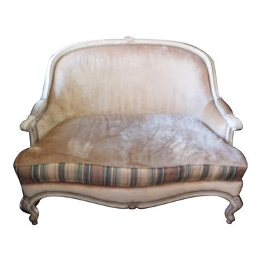 French Style Louis XV Settee, Sofa, Loveseat, Shabby Chic Decor 