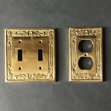 Cast Brass Double Switch Plate And Outlet Cover