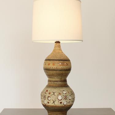 Georges Pelletier Monumental Double Gourd Form French Ceramic Lamp 