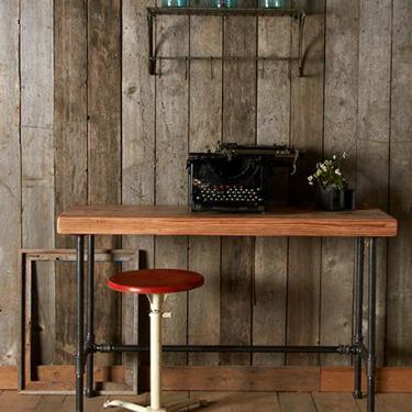 Vintage Computer Desk made with reclaimed wood and pipe legs.  Choose size, height, wood thickness, finish. 