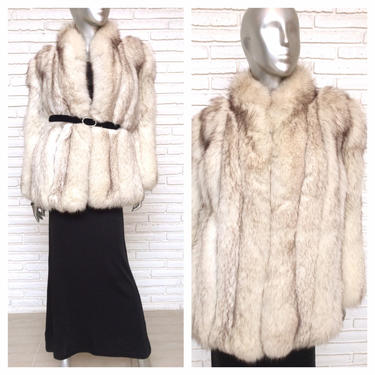 Vintage Women's Fox Fur Jacket Size Medium Winter Coat 