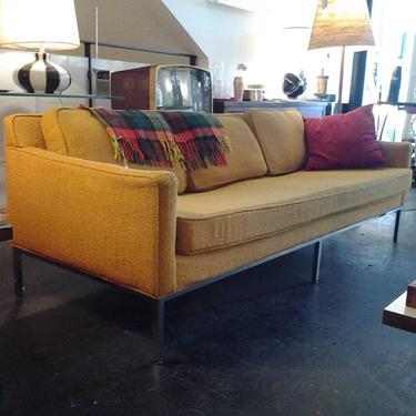 Milo Baughman for Thayer-Cogggin 4 seater sofa with chrome base is late 60s/early 70s chic at Hunted House.