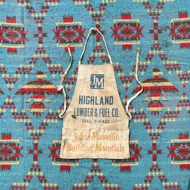 Vintage Highland Lumber & Fuel Nail Apron Rockford Il Textile 