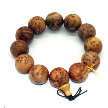 Medium Brown Cypress Wood Beads Hand Rosary Praying Bracelet ws215E 