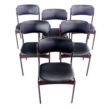 Set of Six Danish Modern Rosewood Dining Chairs by Erik Buck