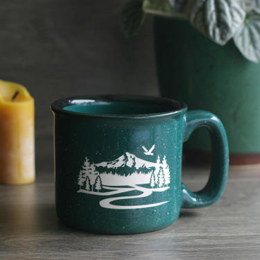 Mountain Trail Mug - Mt Hood Ceramic Camp Coffee Cup 