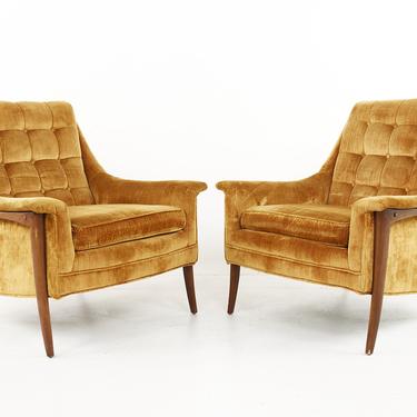 Kroehler Avant Mid Century Lounge Chairs - A Pair - mcm 